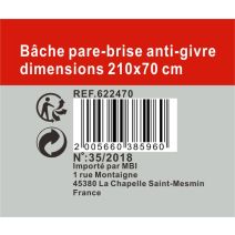 bâche part brise anti givre